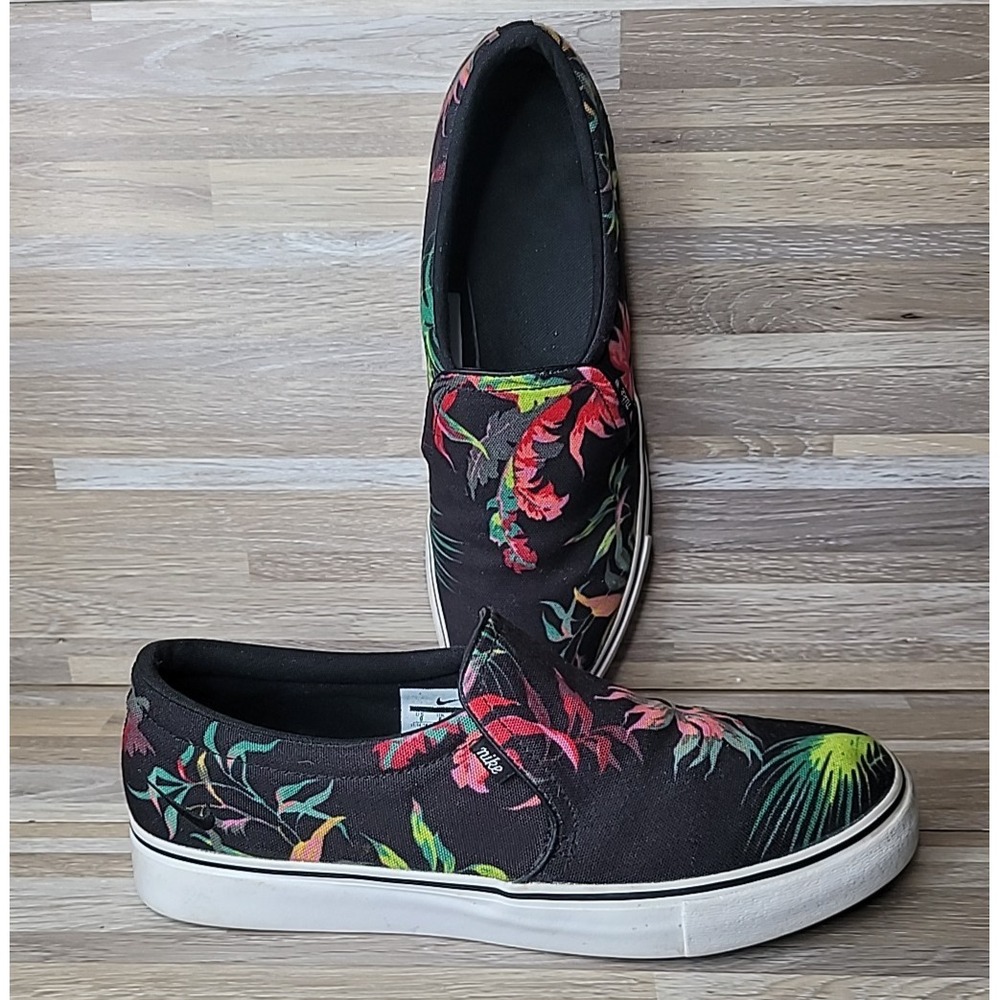 Nike Court‎ Royale AC Slip On Mens 9 Floral Botanical Sneakers Casual Surfer